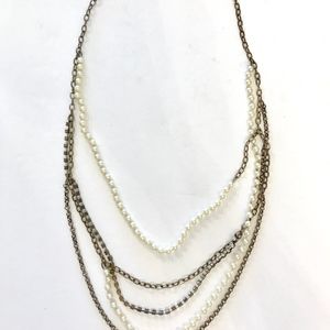 J Crew Multi chain and beaded necklace